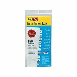 Discount ✔️ Redi Tag Redi-Tag Laser Tabs, White, 0.44" Wide, 180/Pack (33001) 🎉