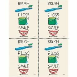 Best Pirce ✔️ Dental Laser Postcards Medical Arts Press® Dental Postcards; For Laser Printer; Brush, Floss, Smile ✔️