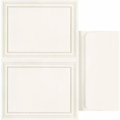 Brand new ✨ Great Papers® Postcards Great Papers® Triple Pearl Embossed Border Ivory 2-up Postcards With Envelopes, 50/Pack 🌟