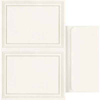 Brand new ✨ Great Papers® Postcards Great Papers® Triple Pearl Embossed Border Ivory 2-up Postcards With Envelopes, 50/Pack 🌟