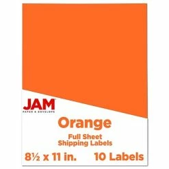 Cheapest ⭐ JAM Paper Shipping Labels, Full Page, 8-1/2 X 11 Sticker Paper, Orange, 10/Pack (337628612) ✨
