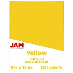 Best deal 😉 JAM Paper® Shipping Labels, Full Page, 8 1/2 X 11 Sticker Paper, Yellow, 10/Pack (337628610) 👏