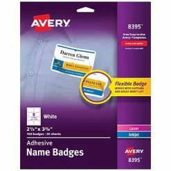 Top 10 🎉 Avery® Self-adhesive Laser And Inkjet Name Badges Avery Adhesive Laser/Inkjet Name Badges, 2 1/3" X 3 3/8", White, 160 Labels Per Pack (8395) 👍