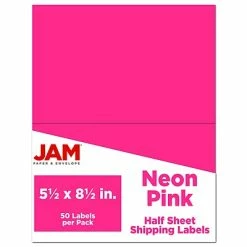 Top 10 🎉 JAM Paper Shipping Labels, Half Page, 5 1/2" X 8 1/2", Neon Pink, 50/Pack (359429629) 🔥