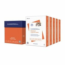 Promo 🎁 Copy & Multipurpose Paper 🔨 Hammermill Premium Inkjet & Laser 8.5" X 11" Multipurpose Paper, 24 Lbs., 97 Brightness, 500/Ream, 5 Reams/Carton (166140) 💯