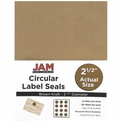 Top 10 🧨 Labels JAM Paper® Round Circle Label Sticker Seals, 2.5 Inch Diameter, Brown Kraft, 120/pack (2147618897) ❤️