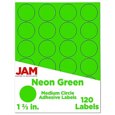 Best reviews of 👏 Labels JAM Paper Circle Round Label Sticker Seals, 1 2/3 Inch Diameter, Neon Green, 120/Pack (354329583) 😍