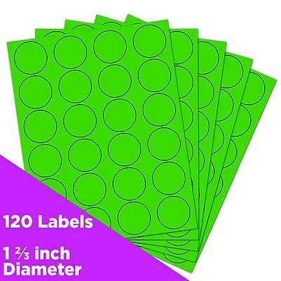 Best reviews of 👏 Labels JAM Paper Circle Round Label Sticker Seals, 1 2/3 Inch Diameter, Neon Green, 120/Pack (354329583) 😍 - Image 2
