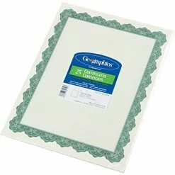Outlet 🔔 Geographics® Prestigious Blank Certificates Geographics® Prestigious Blank Award Parchment Certificates, Optima, Green Border, 25 Per Pack ⭐