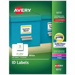 New 😀 Labels Avery Laser/Inkjet Permanent Durable ID Label With TrueBlock® Technology, White, 225/Pack (06572) 😉
