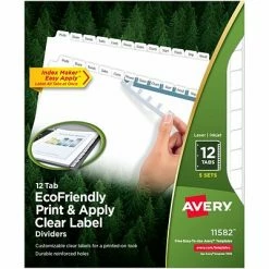 Cheap 🌟 Binder Accessories Avery Index Maker Print & Apply Label Paper Dividers, 12 Tab, White, 5/Pack (11582) 🥰
