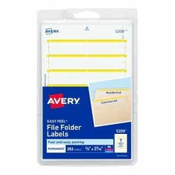 Deals 🥰 Avery Laser/Inkjet File Folder Labels, 0.67" X 3.44", Yellow, 252/Pack (5209) ⭐