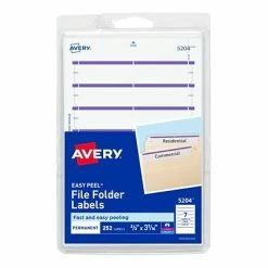 Best Pirce 😍 Avery Easy Peel Laser/Inkjet File Folder Labels, 2/3" X 3 7/16", Purple, 7/Sheet, 36 Sheets/Pack (5204) 🎁