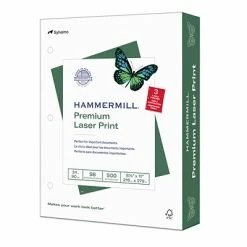 Discount ⌛ Copy & Multipurpose Paper 🔨 Hammermill Premium Laser Print 8.5" X 11" 3-Hole Punched Multipurpose Paper, 24 Lbs., 98 Brightness, 500/Ream (107681) 🔔