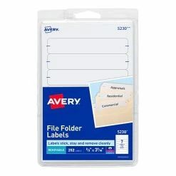 Outlet 😍 Avery Laser/Inkjet File Folder Labels, 2/3" X 3 7/16", White, 7/Sheet, 36 Sheets/Pack (5230) ❤️