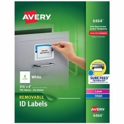 Buy ⭐ Avery Laser/Inkjet Removable Labels, 3-1/3" X 4", White, 150 Labels Per Pack (6464) 🔔