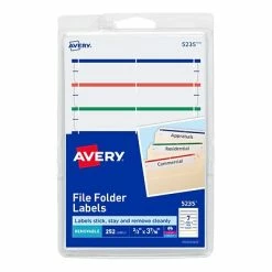 Best deal 🎉 Avery Laser/Inkjet File Folder Labels, 3 1/2" X 3 1/2", Assorted Colors, 7 Labels/Sheet, 36 Sheets/Pack (5235) ✔️