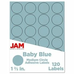 Cheap 🔔 Labels JAM Paper Circle Round Label Sticker Seals, 1 2/3 Inch Diameter, Baby Blue, 120/Pack (40528290) 🛒