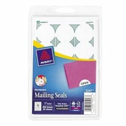 Best Sale 🔥 Avery® Round Mailing Seals Avery Print-or-Write Laser/Inkjet Mailing Seals, 1" Diameter, White, 600 Labels Per Pack (13928/5247) 😉