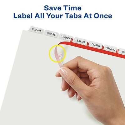 New ✨ Binder Accessories Avery Index Maker Print & Apply Label Paper Dividers, 8-Tab, White, 5 Sets/Pack (11437) ✨ - Image 4