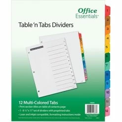 Budget 😀 Binder Accessories Avery Office Essentials Table 'n Tabs Numeric Paper Dividers, 12 Tabs, Multicolor (11673) ✔️