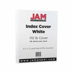 Deals 😍 Card Stock JAM Paper Vellum Bristol 110 Lb. Cardstock Paper, 8.5" X 11", White Vellum Bristol, 50 Sheets/Pack (169855) 🎉