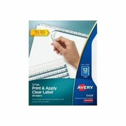 Brand new 🤩 Binder Accessories Avery Index Maker Print & Apply Label Paper Dividers, 12-Tab, White (11428) 🌟