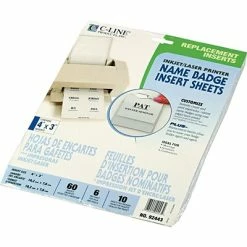 Flash Sale 🧨 C-Line® Laser/Ink Jet Name Badge Inserts C-Line Badge Insert Refills, White, 3" X 4", 60/Pk ❤️
