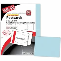 Top 10 😍 Blanke Blanks/USA® Postcards Blanks/USA® Bristol Digital Postcard, 5 1/2" X 4 1/4", Blue, 125/Pack 👍