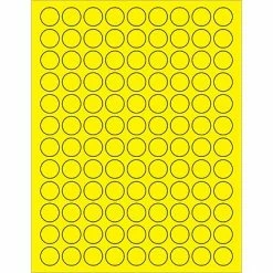 Budget 🌟 Tape Logic® Fluorescent Circle Laser Labels, 3/4", Fluorescent Yellow, 10800/Case (LL190YE) 🔥