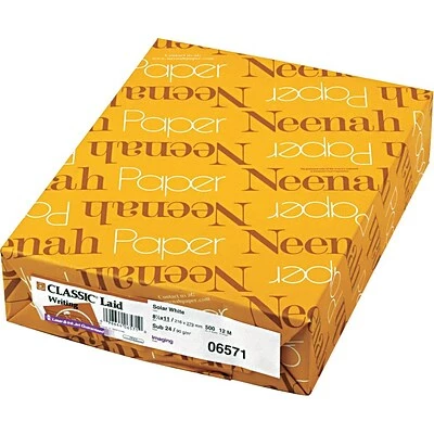 Outlet 😍 Neenah Paper Copy & Multipurpose Paper Classic® Laid Paper, Solar White, 8-1/2 X 11, 24-lb., 500 Per Ream 😉