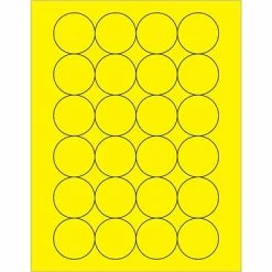 New 🎁 Tape Logic® Fluorescent Circle Laser Labels, 1 2/3", Fluorescent Yellow, 2400/Case (LL196YE) ⭐