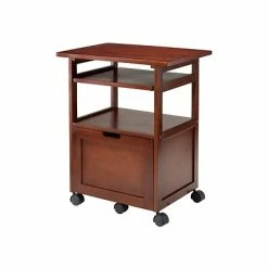 Wholesale 🧨 Printer Stands And Carts Winsome Piper 3-Shelf Wood Mobile Printer Stand, Brown (94427) ✨