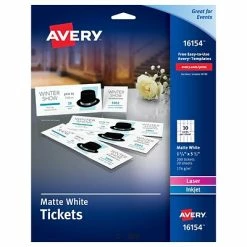 Best deal 🤩 Raffle Tickets Avery Printable Tickets With Tear-Away Stubs, Matte White, 200/Pack (AVE16154) 🧨