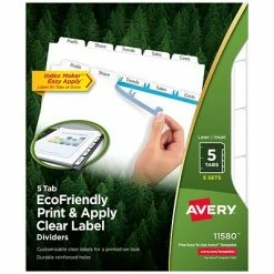 Best reviews of 🔥 Binder Accessories Avery EcoFriendly Index Maker Dividers, 5 Tab, White, 5/Pack (AVE11580) 👍