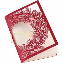 Coupon 👏 Quill Brand Happy Holidays & Season's Greetings Custom Happy Holidays Red Wreath Cut-Out Ecru Cards, With Envelopes, 7-1/4" X 5-1/8", 25 Cards Per Set 👏