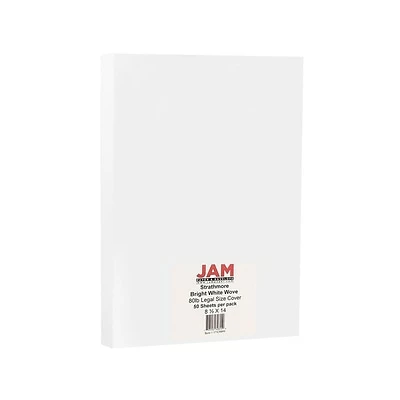 Best deal 👏 Jam® Cardstock Paper JAM Paper Strathmore 80 Lb. Cardstock Paper, 8.5" X 14", Bright White Wove, 50 Sheets/Pack (17428894) 🔔