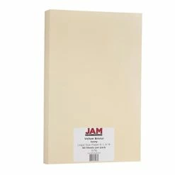 Budget ✨ Jam® Cardstock Paper JAM Paper 67 Lb. Cardstock Paper, 8.5" X 14", Ivory, 50 Sheets/Pack (16928438) 🥰