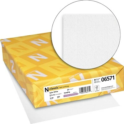 Cheapest ⭐ Neenah Paper Resume/Cotton Letterhead Paper CLASSIC® Laid Writing Paper, 8 1/2" X 11", 24 Lb., Laid Finish, Solar White, 500/Ream ✔️ - Image 2