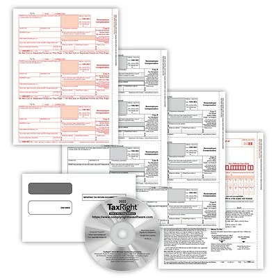 Best reviews of 🎉 ComplyRight Tax Forms TaxRight 1099-NEC 4-Part Laser Tax Form Kit With Software And Envelopes, 25/Pack (NECSC6103ES25) 👏 - Image 3