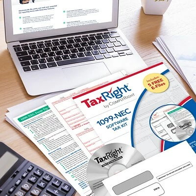 Best reviews of 🎉 ComplyRight Tax Forms TaxRight 1099-NEC 4-Part Laser Tax Form Kit With Software And Envelopes, 25/Pack (NECSC6103ES25) 👏 - Image 5