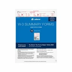 Buy 💯 W-2 Individual Forms Adams 2022 W-3 Tax Form, White, 10/Pack (STAXW3-22) 🔔