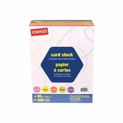 Cheap ⭐ Card Stock Staples 65 Lb. Cardstock Paper, 8.5" X 11", Assorted Colors, 400 Sheets/Pack (25496) ✨