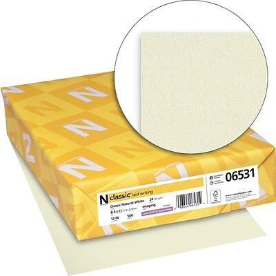 Hot Sale 👏 Neenah Paper Resume/Cotton Letterhead Paper CLASSIC® Laid Stationery Writing Paper, 8 1/2" X 11", 24 Lb., Laid Finish, Natural White, 500/Ream (06531) 😍 - Image 2
