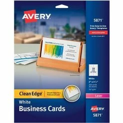 Cheap 🌟 Avery® Clean Edge Laser Business Cards Avery® Clean Edge® Printable Laser Business Cards, 2" X 3.5", White, 200/Pack (5871) 🌟