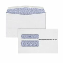 Buy ⌛ W-2 Tax Form Envelopes TOPS Gum Double Window Envelope For Laser W-2 Forms, 24 Lb., White, 5 5/8 X 9, 100/Pack 🧨