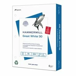 Top 10 ⭐ Copy & Printer Paper 🔨 Hammermill 3-Hole Punch Copy Paper Great White 8.5" X 11" Laser, 20 Lbs., 92 Brightness, 500/Ream (86702) ✔️