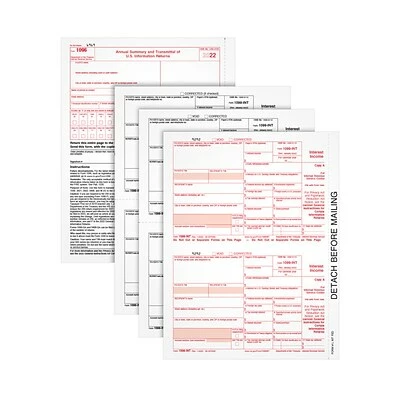 Budget 🔥 Tax Forms TOPS 2022 1099INT Tax Form, White, 50/Pack (LINT317) 🧨