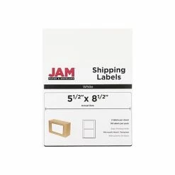 New ✔️ JAM Paper Laser/Inkjet Shipping Labels, 5 1/2" X 8 1/2", White, 2 Labels/Sheet, 25 Sheets/Pack (359430339) 👍