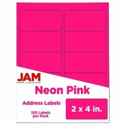 Best reviews of 😉 JAM Paper Laser/Inkjet Shipping Address Labels, 2" X 4", Neon Pink, 10 Labels/Sheet, 12 Sheets/Pack (354328023) 😍